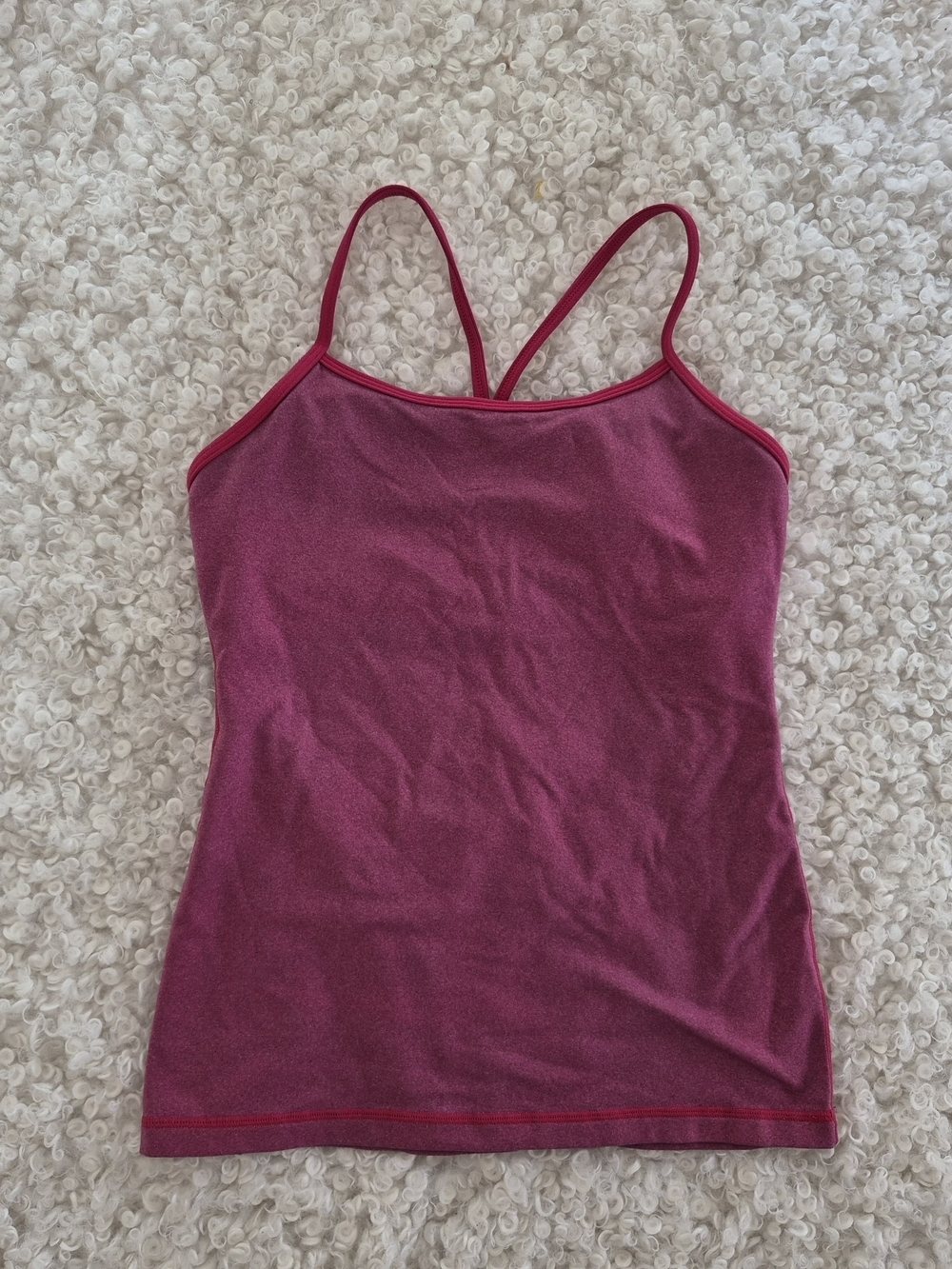 Lululemon Power Y Tank 8 Heathered Dark Berry Yoga Pilates Sporty Athleisure - Picture 3 of 8